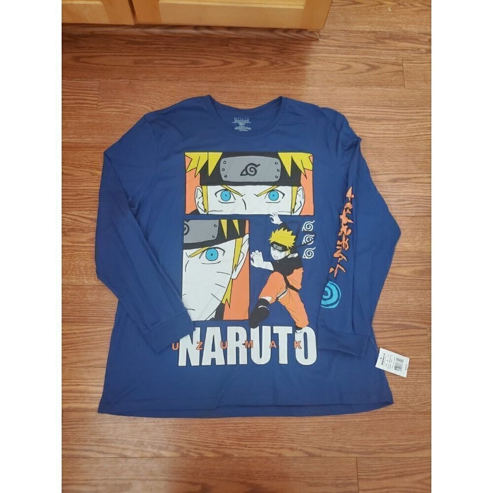 Naruto Uzumak Long Sleeve Graphic T-shirt Mens Sz 2XL Graphic Masashi Kishimoto
